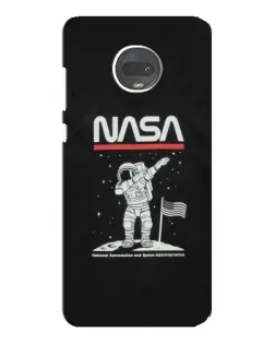 Чехол для Motorola MOTO G7 с картинкой «NASA — шагаем по Луне»
