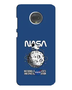 Чехол для Motorola MOTO G7 с картинкой «NASA — лунная миссия»