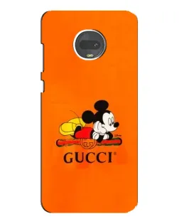 Чехол для Motorola MOTO G7 с картинкой «Микки Маус Gucci — оранж»