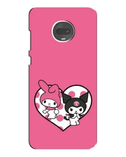 Чехол для Motorola MOTO G7 с картинкой «Kuromi и My Melody»