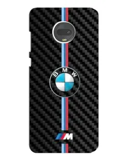 Чехол для Motorola MOTO G7 с картинкой «Эмблема BMW и карбон»