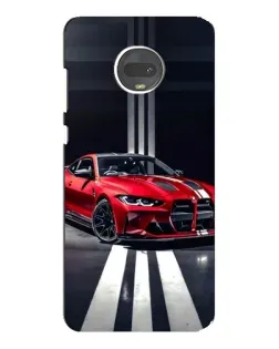 Чехол для Motorola MOTO G7 с картинкой «Красная BMW на дороге»
