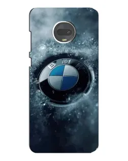 Чехол для Motorola MOTO G7 с картинкой «Логотип BMW — лед»