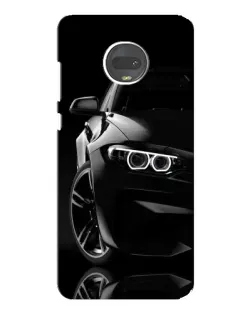 Чехол для Motorola MOTO G7 с картинкой «Черная BMW — профиль»