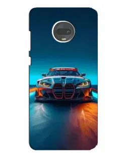Чехол для Motorola MOTO G7 с картинкой «BMW — огни неона»