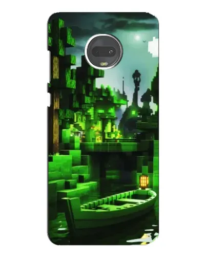 Чехол для Motorola MOTO G7 с картинкой «Minecraft лесной пейзаж»