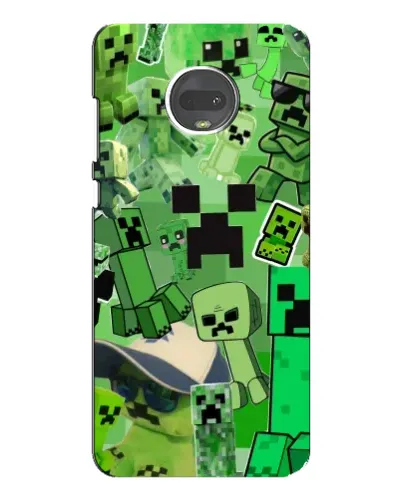 Чехол для Motorola MOTO G7 с картинкой «Криперы Minecraft»