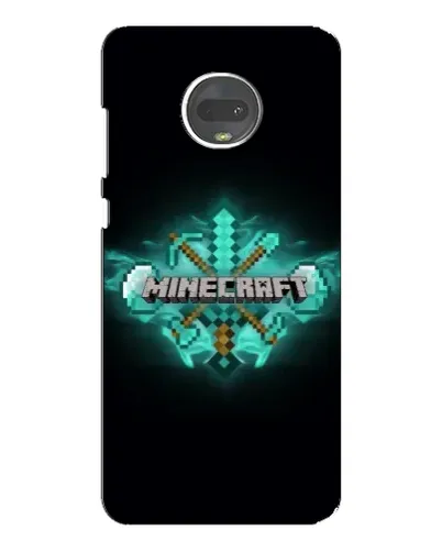 Чехол для Motorola MOTO G7 с картинкой «Minecraft Diamond лого»