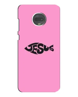 Чехол для Motorola MOTO G7 с картинкой «Розовый символ  Jesus»