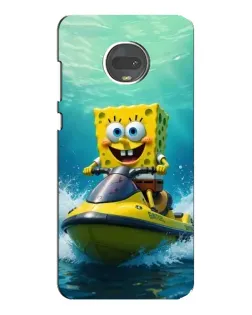 Чехол для Motorola MOTO G7 с картинкой «Спанч Боб на гидроцикле»