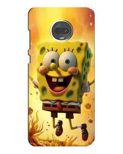 Чехол для Motorola MOTO G7 с картинкой «Губка Боб прыгает»