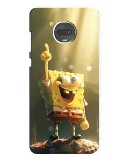 Чехол для Motorola MOTO G7 с картинкой «Сияющий Спанч Боб»