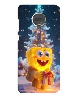 Чехол для Motorola MOTO G7 с картинкой «Рождественский Спанч Боб»