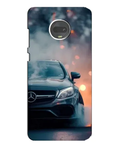 Чехол для Motorola MOTO G7 с картинкой «Mercedes — ночной город»