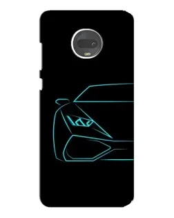 Чехол для Motorola MOTO G7 с картинкой «Голубой силуэт Lamborghini»