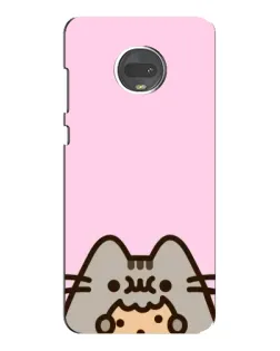 Чехол для Motorola MOTO G7 с картинкой «Pusheen и печенье»