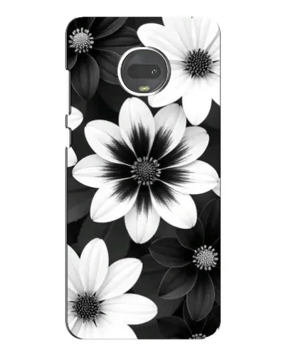 Чехол для Motorola MOTO G7 с картинкой «Монохромные астры»
