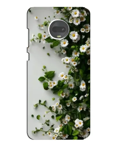 Чехол для Motorola MOTO G7 с картинкой «Ветка мелких белых цветов»