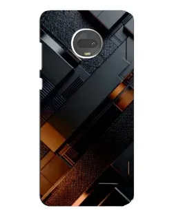 Чехол для Motorola MOTO G7 с картинкой «Черные геометрические блоки»