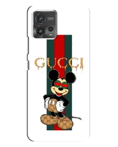Чехол для Motorola MOTO G72 с картинкой «Микки Маус Gucci — полосы»