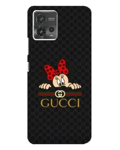 Чехол для Motorola MOTO G72 с картинкой «Минни Маус Gucci — черный»