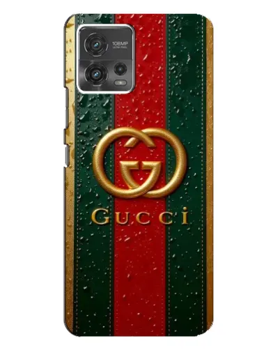 Чехол для Motorola MOTO G72 с картинкой «Gucci — фирменная полоса и золото» Чехол для Motorola MOTO G72 с картинкой «Gucci — фирменная полоса и золото»