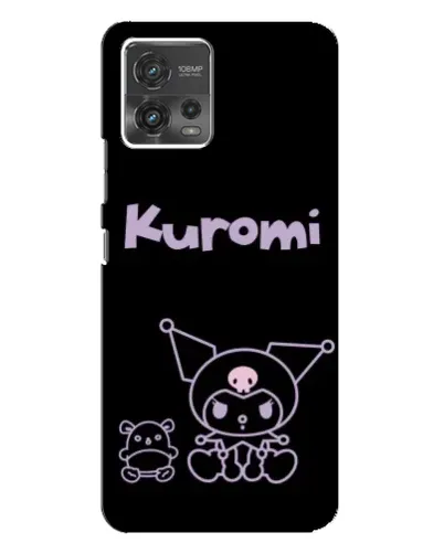 Чехол для Motorola MOTO G72 с картинкой «Kuromi — черный минимализм»