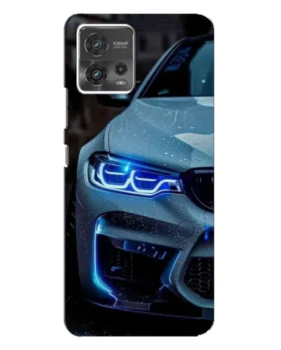 Чехол для Motorola MOTO G72 с картинкой «Взгляд BMW с синими фарами»