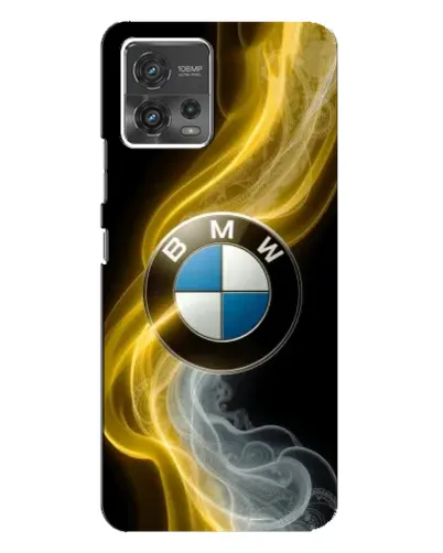 Чехол для Motorola MOTO G72 с картинкой «Золотистый дым BMW»