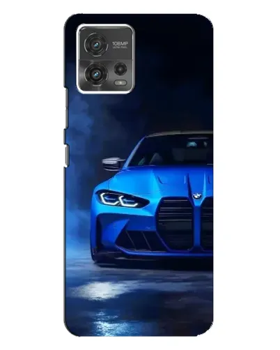 Чехол для Motorola MOTO G72 с картинкой «Голубая BMW M4»