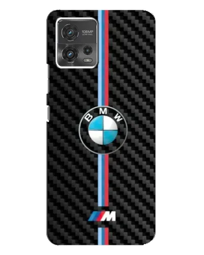 Чехол для Motorola MOTO G72 с картинкой «Эмблема BMW и карбон»