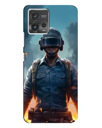 Чехол для Motorola MOTO G72 с картинкой «PUBG — реалистичный герой»