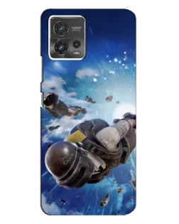 Чехол для Motorola MOTO G72 с картинкой «Десант PUBG — прыжок»