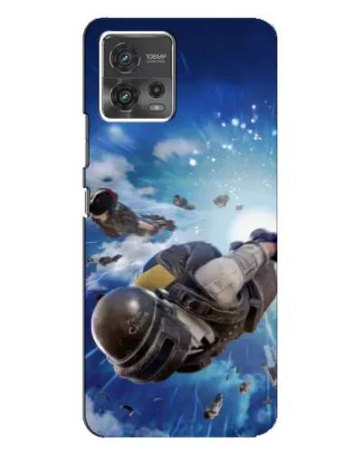 Чехол для Motorola MOTO G72 с картинкой «Десант PUBG — прыжок»
