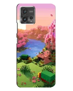 Чехол для Motorola MOTO G72 с картинкой «Розовое дерево Minecraft»