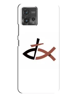 Чехол для Motorola MOTO G72 с картинкой «Рыба и крест»