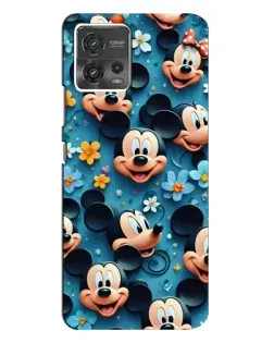 Чехол для Motorola MOTO G72 с картинкой «Паттерн Микки и Минни»