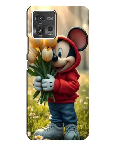 Чехол для Motorola MOTO G72 с картинкой «Микки с тюльпанами» Чехол для Motorola MOTO G72 с картинкой «Микки с тюльпанами»