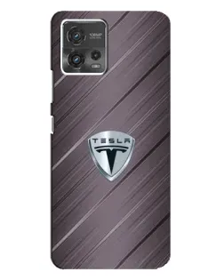 Чехол для Motorola MOTO G72 с картинкой «Металлическая текстура Tesla»