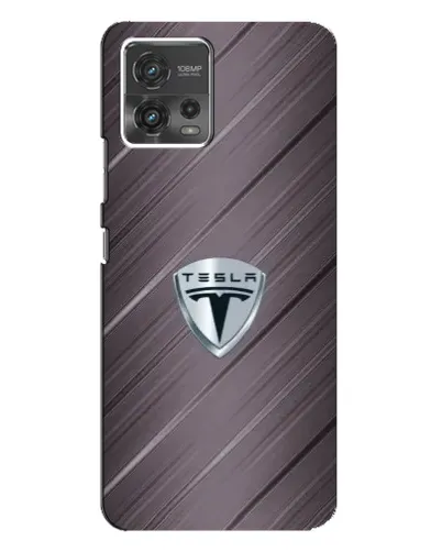 Чехол для Motorola MOTO G72 с картинкой «Металлическая текстура Tesla»
