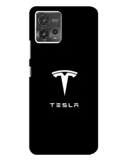 Чехол для Motorola MOTO G72 с картинкой «Tesla White Logo»