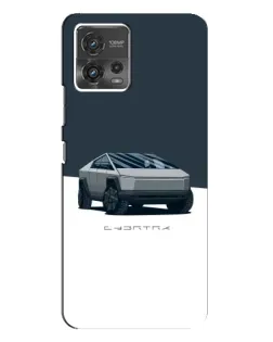 Чехол для Motorola MOTO G72 с картинкой «Серебристый Cybertruck Tesla»