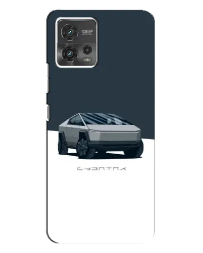 Чехол для Motorola MOTO G72 с картинкой «Серебристый Cybertruck Tesla»