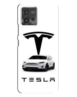 Чехол для Motorola MOTO G72 с картинкой «Tesla White Style»