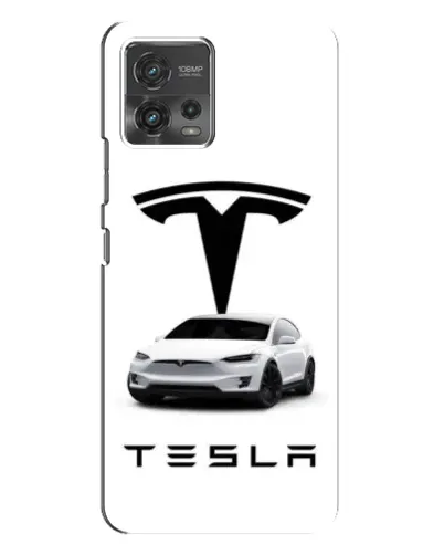 Чехол для Motorola MOTO G72 с картинкой «Tesla White Style»