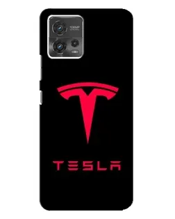 Чехол для Motorola MOTO G72 с картинкой «Tesla Red Logo»