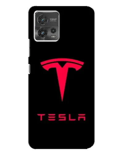 Чехол для Motorola MOTO G72 с картинкой «Tesla Red Logo»