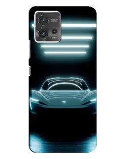 Чехол для Motorola MOTO G72 с картинкой «Tesla в неоне»