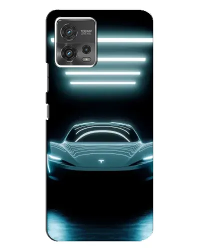 Чехол для Motorola MOTO G72 с картинкой «Tesla в неоне»