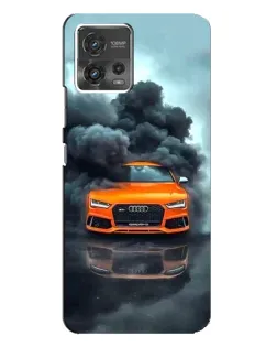 Чехол для Motorola MOTO G72 с картинкой «Audi в облаках дыма»